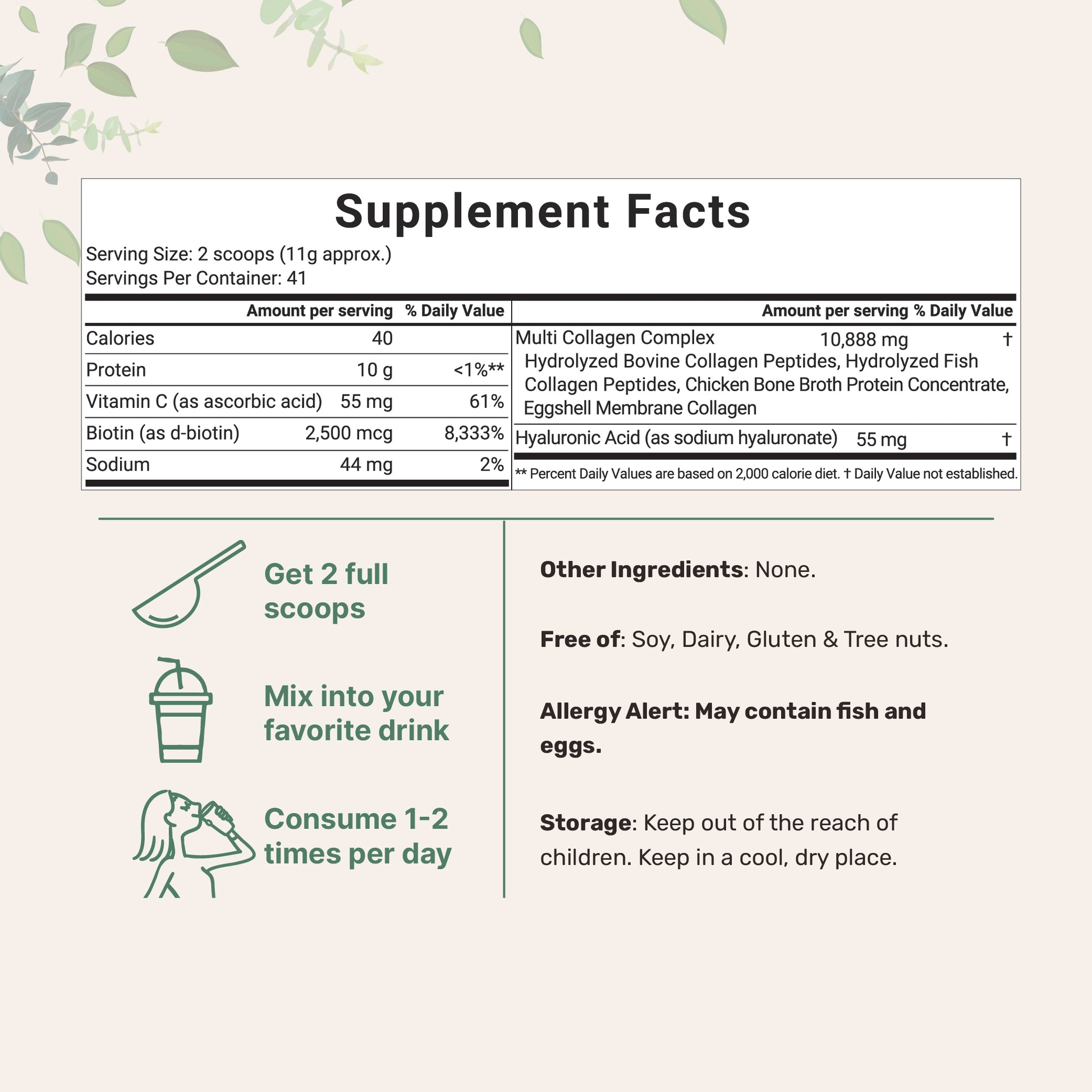 Micro Ingredients Multi Collagen Peptides Powder My Store