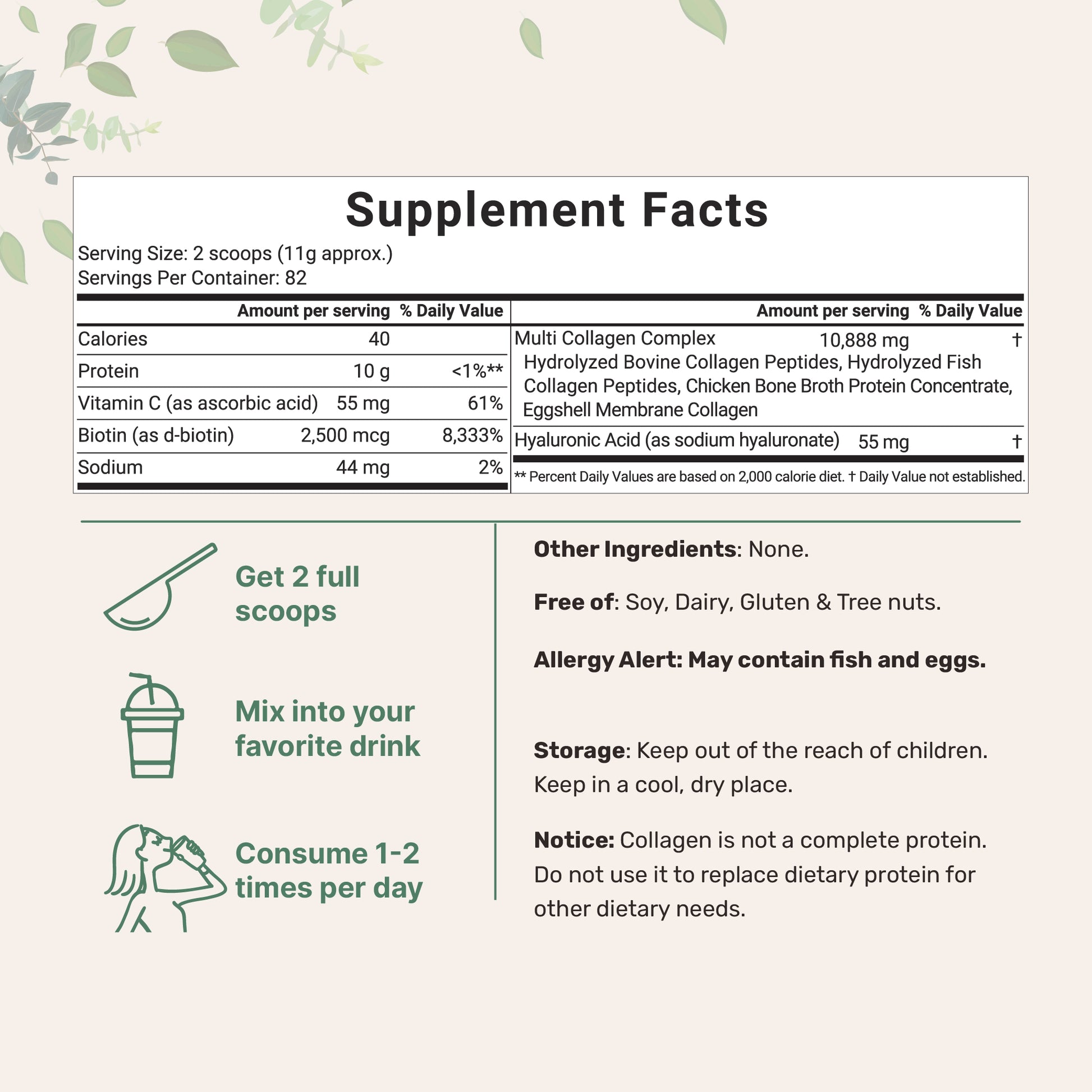 Micro Ingredients Multi Collagen Peptides Powder My Store